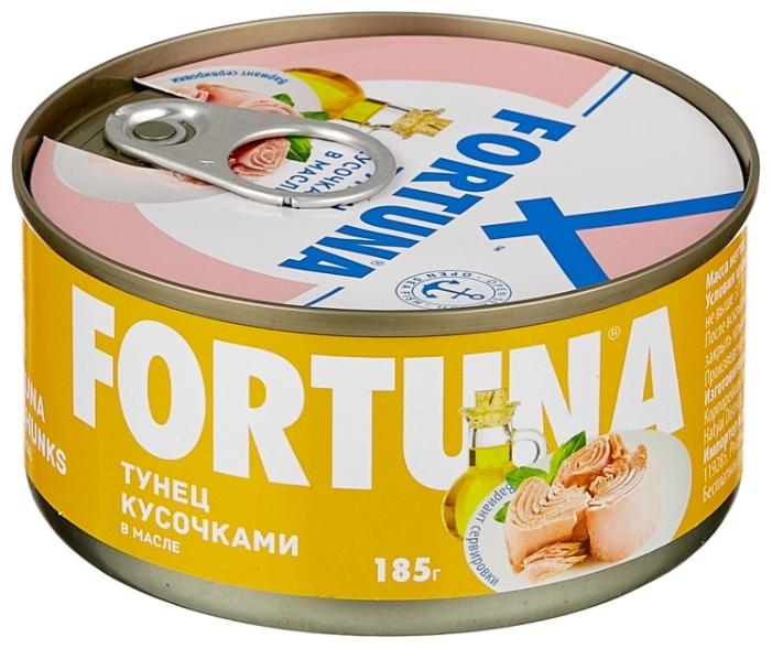 Тунец Fortuna кусочками в масле, 185 гр., ж/б