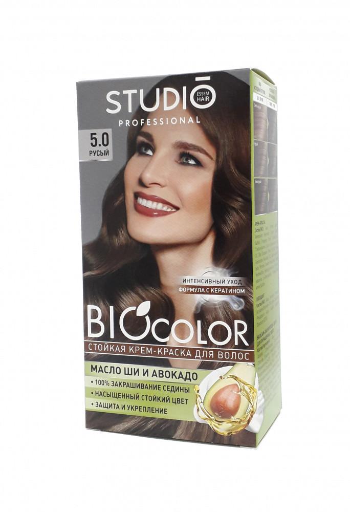 Крем-краска для волос стойкая Studio Professional Biocolor тон: 5.0 Русый 115 мл., картон