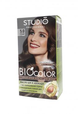 Крем краска Studio Professional Biocolor для волос стойкая, тон: 5.0 Русый, 115 мл., картон