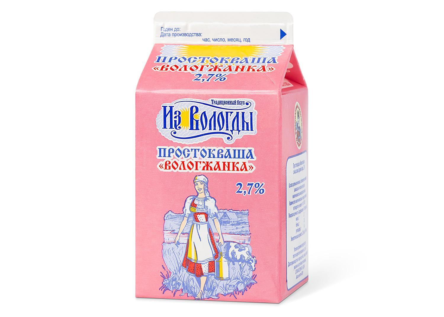 Простокваша из Вологды Вологжанка 2,7% 470 гр., тетра-пак