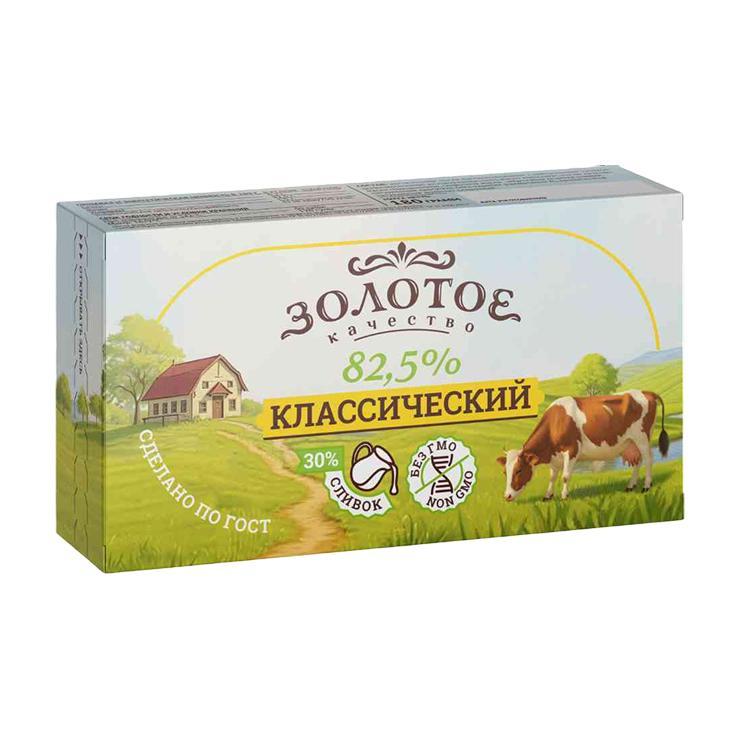 Масло сливочно-растительное Золотое Качество 82,5% 180 гр., картон