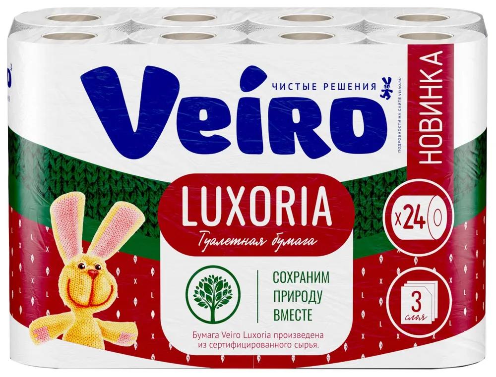 Туалетная бумага Veiro Luxoria белая 24 шт., пакет