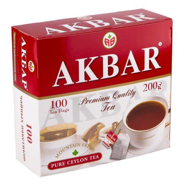 Чай Akbar Mountain Fresh черный 100 пакетиков 200 гр., картон