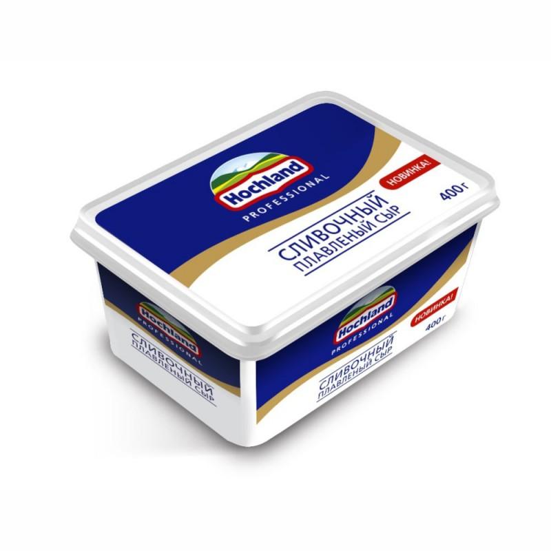 Сыр плавленный Hochland сливочный 45% 400 гр., пластиковая упаковка