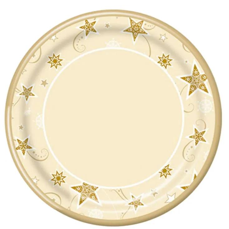 Тарелка бумажная BGREEN звезды на ванили d-23 см 10 шт., пакет
