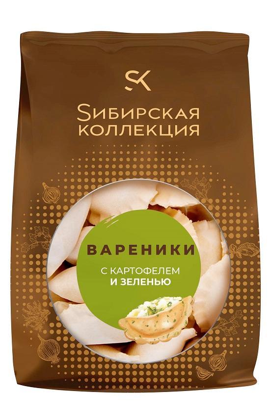 Вареники Сибирская коллекция с картофелем и зеленью 500 гр., пакет