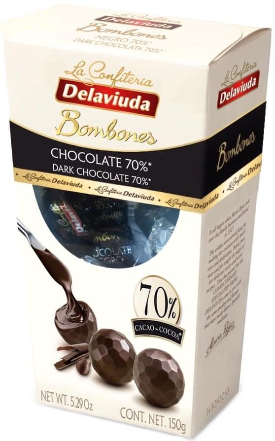 Конфеты DELAVIUDA из горького шоколада 150 гр., картон