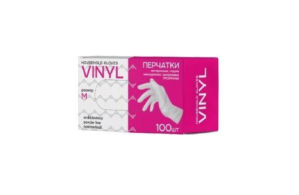 Перчатки Benovy виниловые р-р M неопудренные 50 пар/упак Китай V003CRм прозрачные., картон