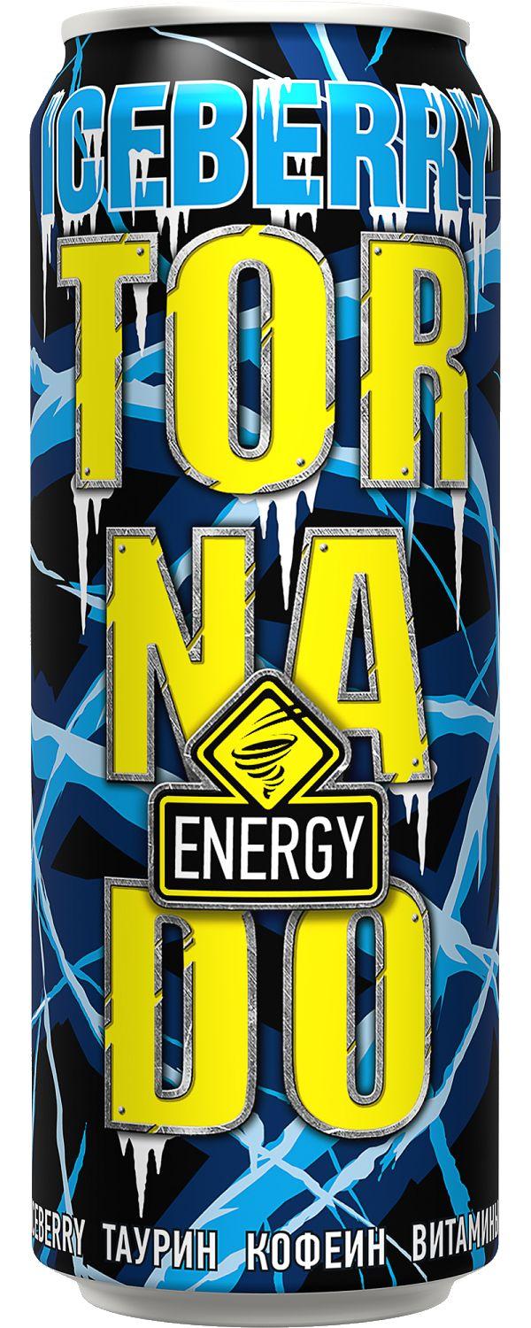 Энергетический напиток Tornado Energy Iceberry газированный 450 мл., ж/б