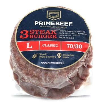 Котлета Primebeef для гамбургеров говядина 70/30 3шт.
