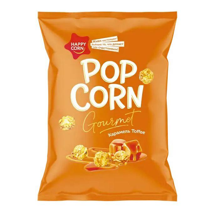 Попкорн Happy Corn Gourmet со вкусом Карамель Toffee 140 гр., картон