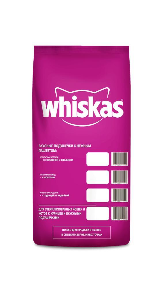 Whiskas Сухой корм для кошек аппетит ассорти курица/инд 5кг