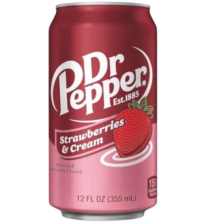Напиток газированный Dr. Pepper клубничный крем 355 мл., ж/б