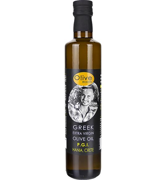 Масло Olive Roots оливковое нерафинированное высшего качества EXTRA VIRGIN Hania Crete P.G.I. 500 мл., стекло