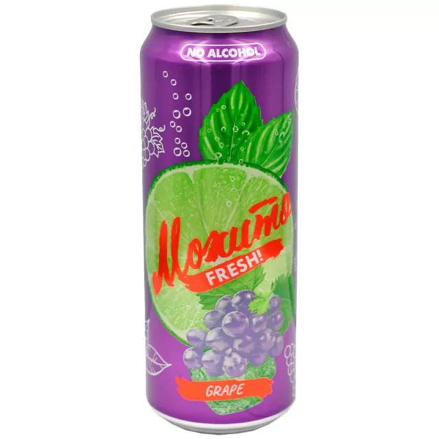 Напиток газированный Мохито fresh со вкусом винограда 500 мл., ж/б