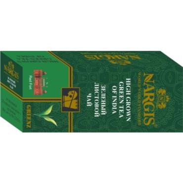 Чай Nargis зеленый 25 пакетиков, 50 гр., картон