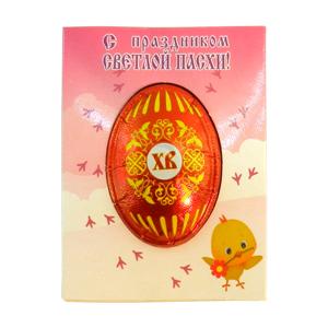 Шоколад фигурный Золотое правило пасхальная открытка с шоколадной фигурой  20 гр., картон