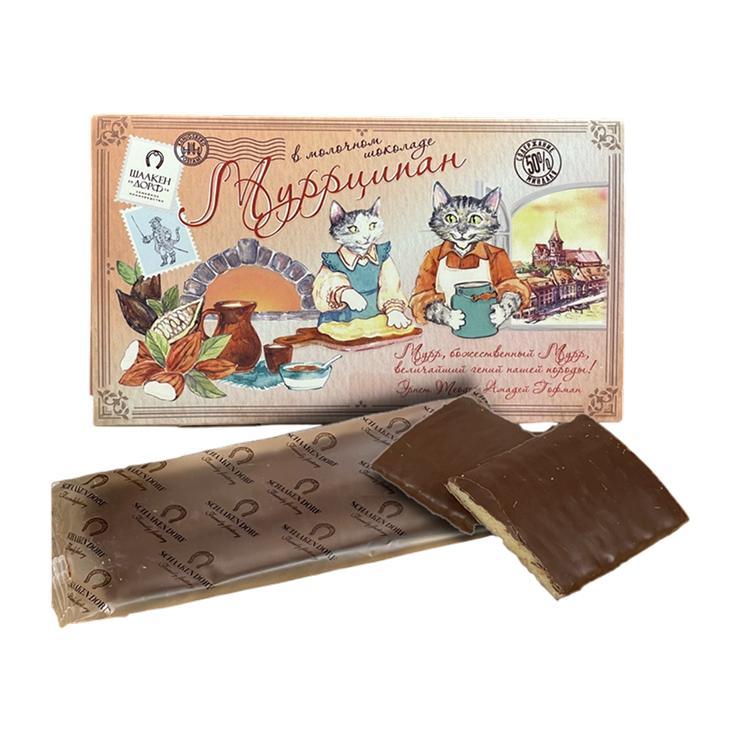 Марципановая плитка ШААКЕН ДОРФ Муррципан в молочном шоколаде 90 гр., картон