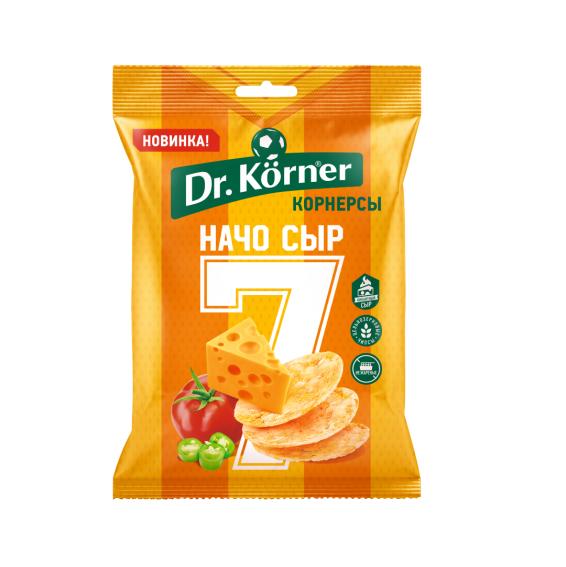 Чипсы Dr. Korner цельнозерновые кукурузно рисовые с сыром, 50 гр., флоу-пак