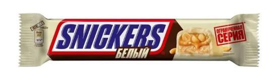 Батончик шоколадный Snickers White super 81 гр., флоу-пак