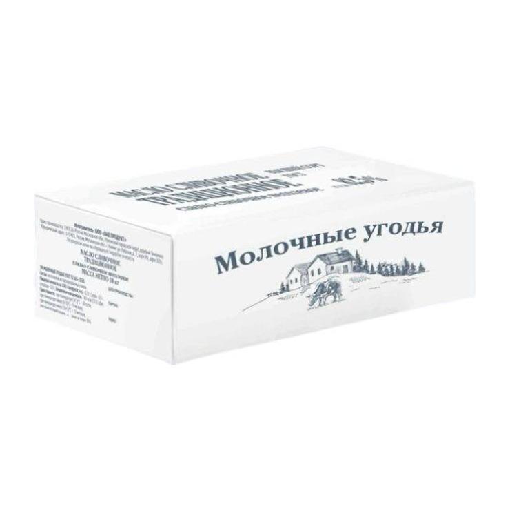 Масло сливочное Молочные угодья традиционное несолёное 82,5% 10 кг., картон