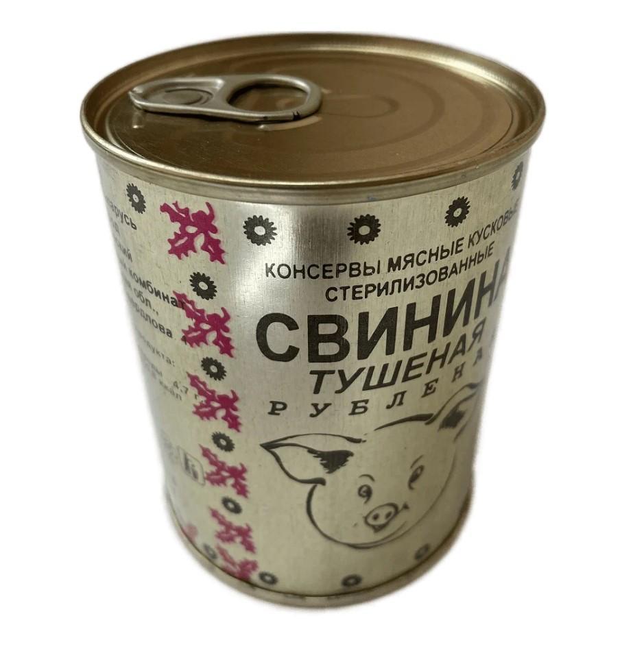 Свинина тушеная Березовский МК рубленая 338 гр., ж/б