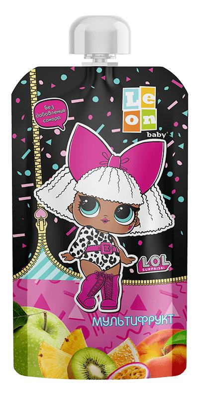 Пюре Leon baby LOL Мультифрукт с 8 мес. 115 гр., пауч
