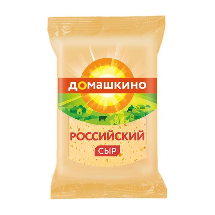 Сыр Домашкино Российский полутвердый 45% 180 гр., флоу-пак