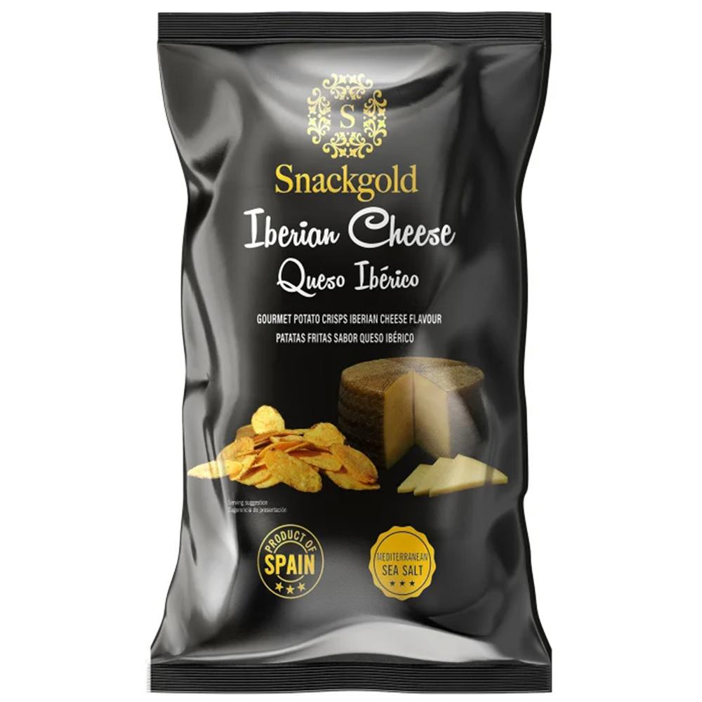 Чипсы Snackgold из натурального картофеля со вкусом сыра Иберико 125 гр., флоу-пак