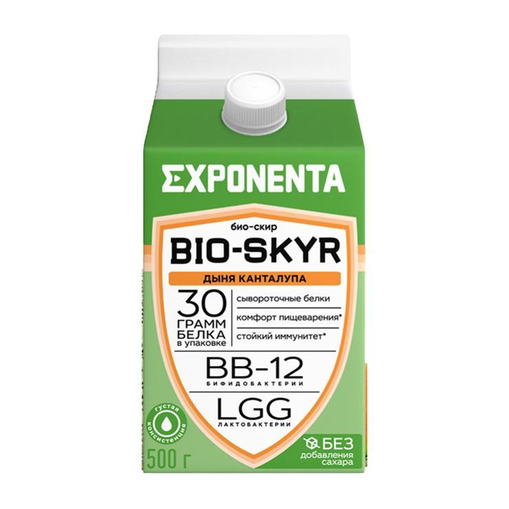 Напиток кисломолочный EXPONENTA bio skyr обезжиренный 3в1 дыня канталупа 500 гр., тетра-пак