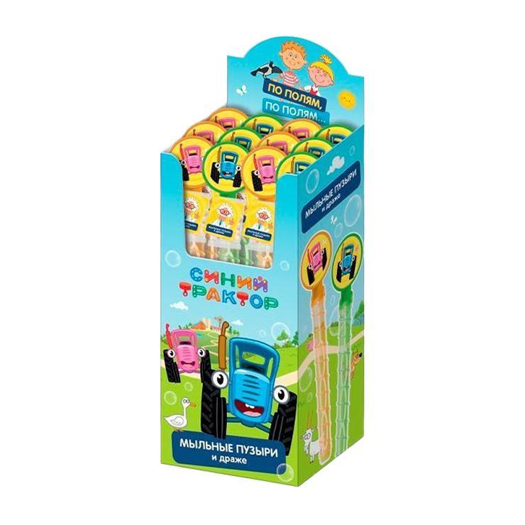 Драже Синий трактор с игрушкой мыльные пузыри 100 мл., пластик