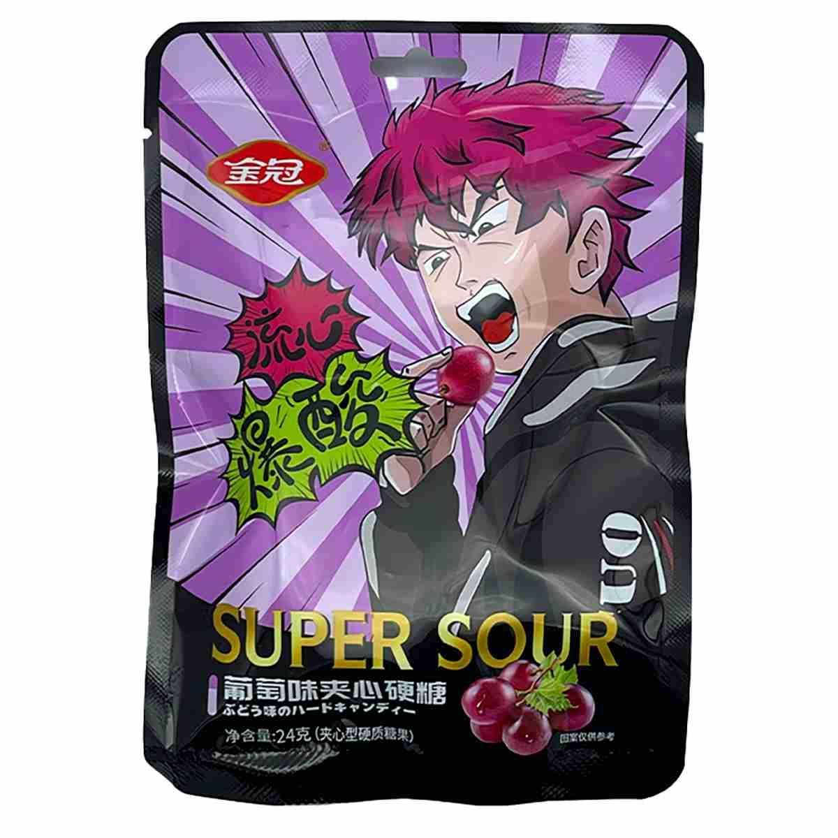 Конфеты SUPER SOUR виноград 24 гр., саше