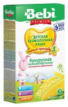 Каша Bebi Premium Кукурузная низкоаллергенная безмолочная с 5 месяцев