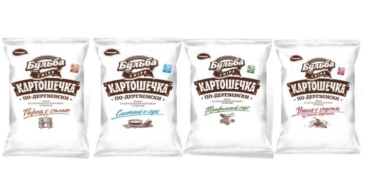 Чипсы из картофеля Бульба chips Картошечка по-деревенски в ассортименте 150 гр., флоу-пак