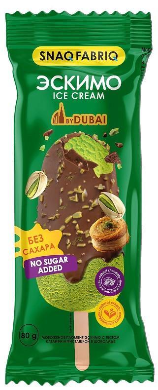 Мороженое Snaq Fabriq эскимо Dubai фисташка в шоколаде, 80 гр., флоу-пак
