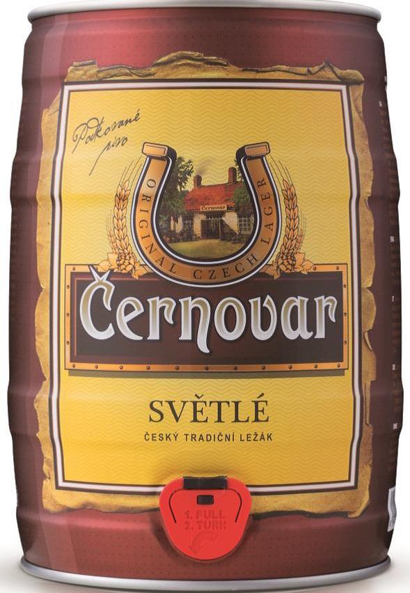 Пиво Cernovar Svetle светлое фильтрованное 4,9% 5 л., кег