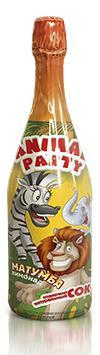 Напиток безалкогольный Уральские источники с соком Animal Party вкус Лимонад Матумба, 750 мл., стекло