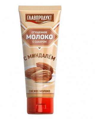 Молоко Главпродукт сгущенное с сахаром с миндалем, 320 гр., ПЭТ