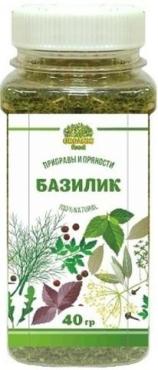 Базилик зелень сушеная Organic Food, 40 гр., пластиковая банка