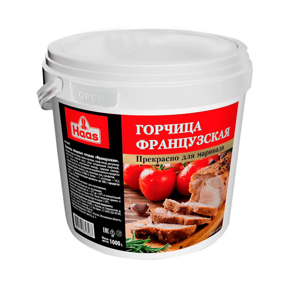Горчица Haas французская 1 кг., пластиковая упаковка