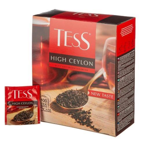 Чай Tess High Ceylon черный 100 пакетиков 200 гр., картон
