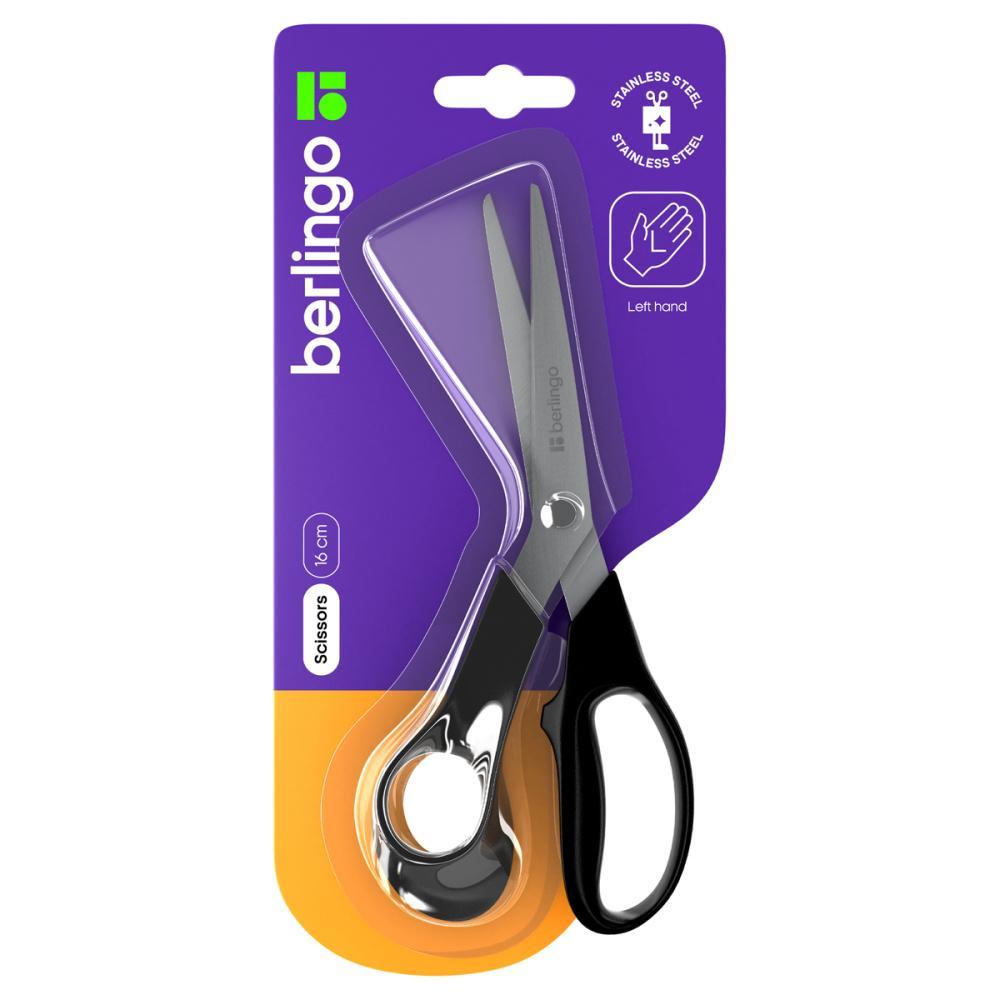 Ножницы для левшей Berlingo Left Hand 16 см эргономичные ручки, блистер