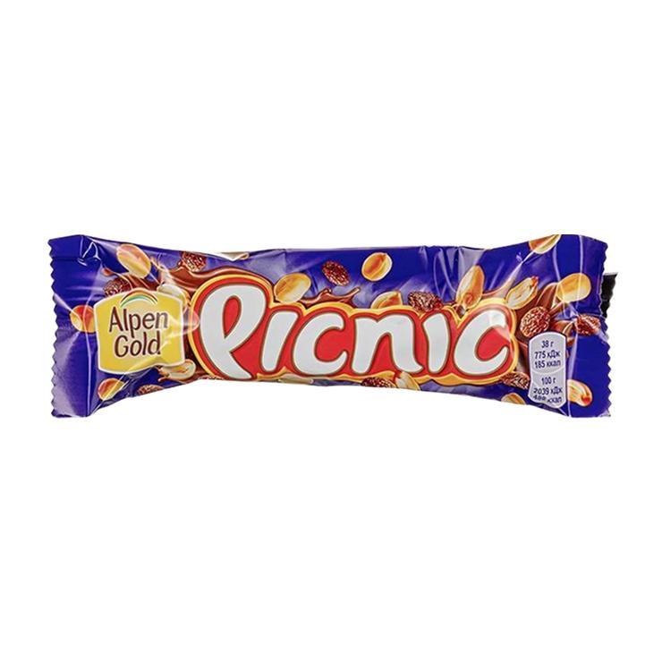 Батончик Picnic с арахисом и изюмом 38 гр., флоу-пак