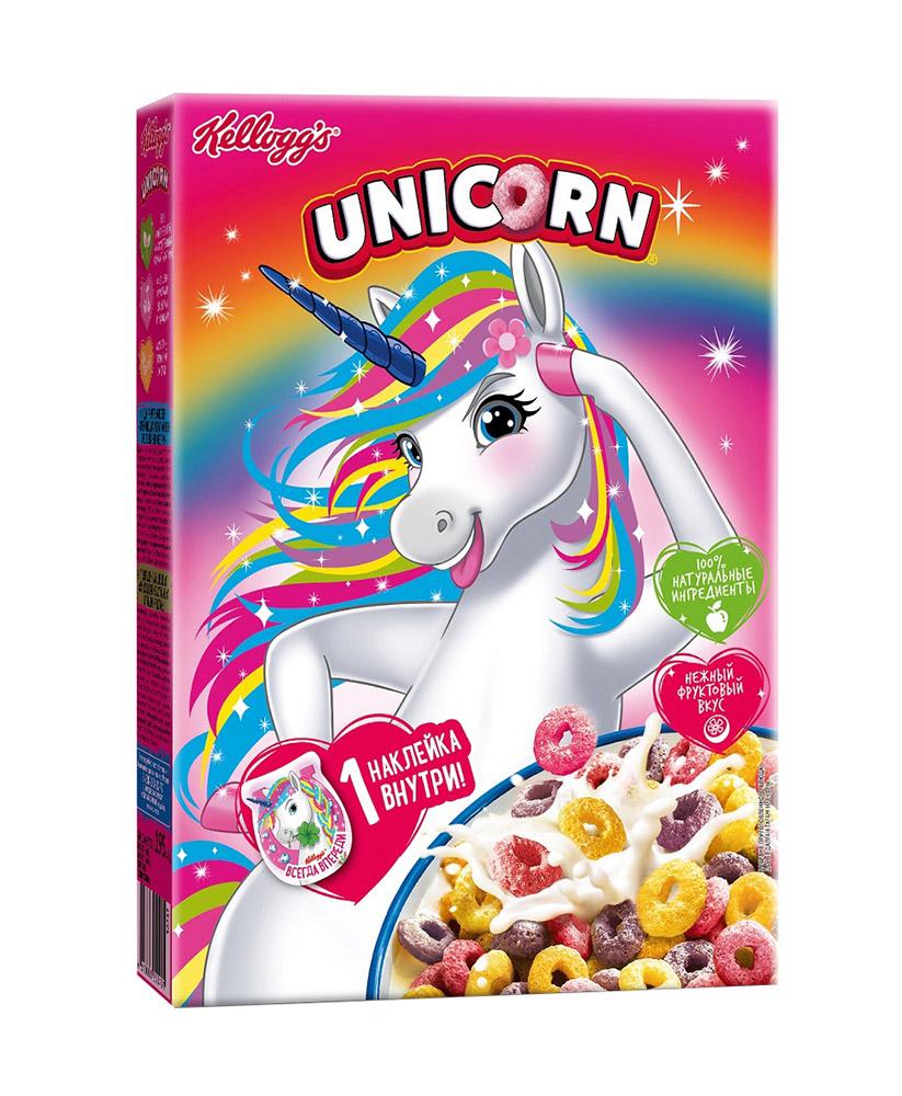Колечки Kellogg’s Unicorn радужные колечки с фруктовым вкусом 195 гр., картон