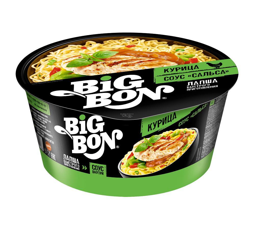 Лапша быстрого приготовления Big Bon куриная, 85 гр., ПЭТ