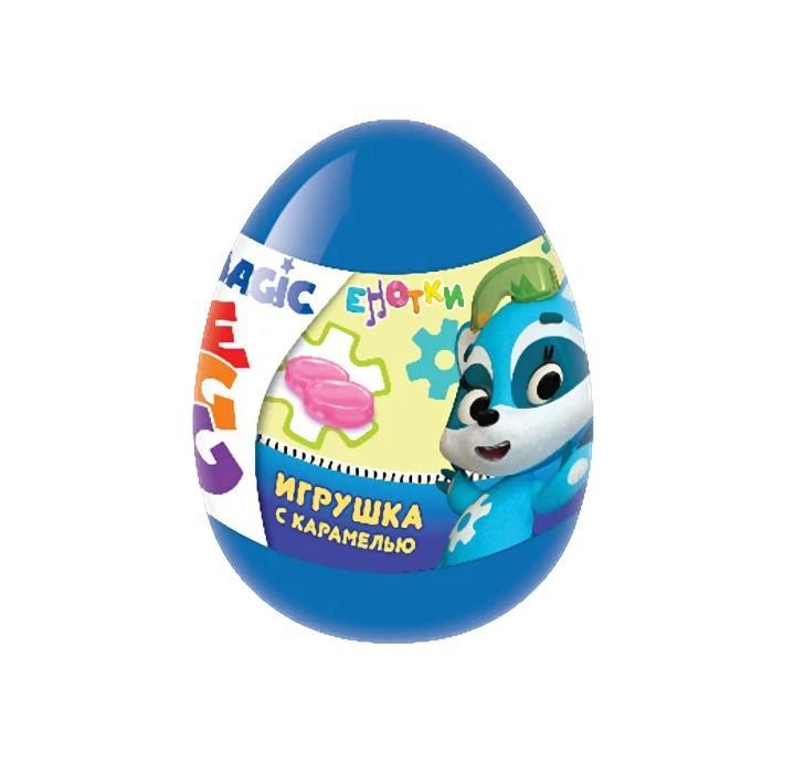 Карамель MAGIC EGG Енотики с игрушкой 10 гр., пластик