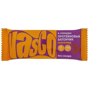 Батончик Vasco, протеиновый низкоуглеводный в глазури со вкусом шоколада, 40 гр., флоу-пак