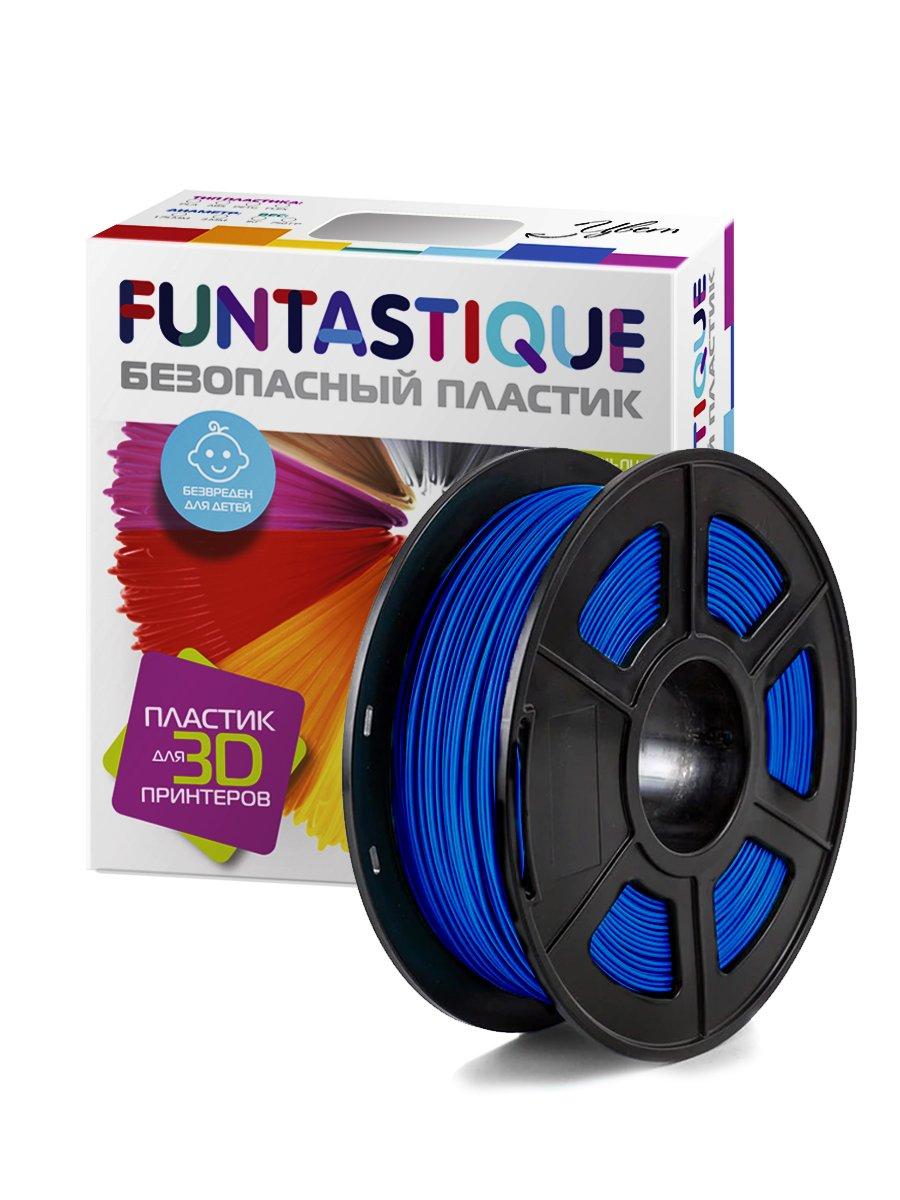 Пластик в катушке (ABS,1.75 мм.) синий, Funtastique, 1 кг., картон
