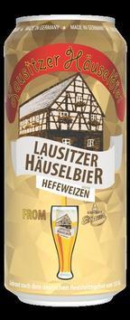 Пиво Lausitzer Häuselbier Hefeweizen пастеризованное светлое нефильтрованное 5,2% 500 мл., ж/б