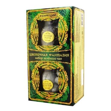 Чай Конфуций, Цветочная фантазия зеленый ассорти, 120 гр., картон